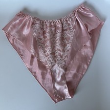 VTG Victoria s Secret Gold Label Pink Satin Flutter Lace Size P Lingerie