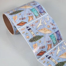 Vintage Flavia At The Beach Sticker Roll Lot of 21 Sheets Birds Lighthouse 