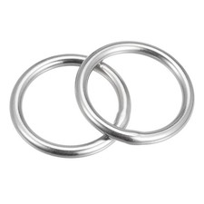 316 Stainless Steel Round Welded Circle O-Ring 35mm 1.38" ID 5mm Thickness 2pcs