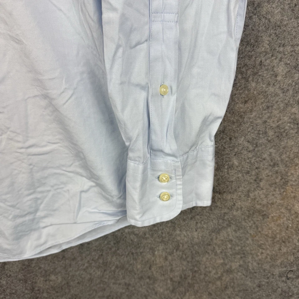 Camisa de vestir Brooks Brothers Thomas Mason para hombre 16 34 azul ajustada algodón superfina Foto 4 de 4