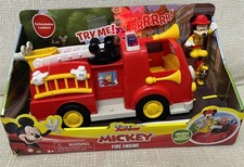 Mickey Mouse Fire Engine w Firefighter Mickey and Pluto Disney Junior Toy NIP