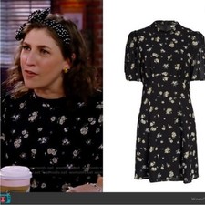 NEW Reformation Maylin Daisy Print Black Mini Dress Size 8