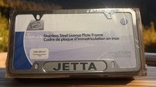 Volkswagen License Plate Frame Vw Jetta Polished Zvw-355-011 Oem Metal Chrome