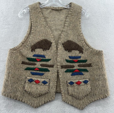 Handmade Vest Womens Large Felted Wool Appliq...