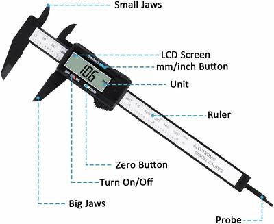 6'' 150mm Digital Caliper Vernier Electronic Gauge Meter Ruler Measure Tool
