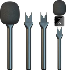 Mic Handle for DJI RODE Microphone Handheld Stand for Wireless GO, Interview Mic