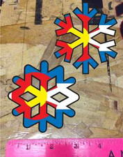 CO Colorado State Flag Snowflake Sticker Ski Snowboard Sticker Decal- 2 for 1