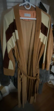 Rare Vtg CHRISTIAN DIOR Robe de Chambre TriColor Velour Robe w/ Tie  Pockets