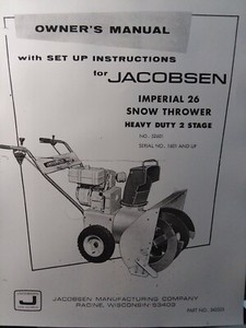 Jacobsen Imperial 26 Snow Jet Thrower Blower Walk Behind Owner Parts 5 Manual Ebay Jacobsen Imperial 26 Snow Jet Thrower Blower Walk Behind Owner Parts 5 Manual Ebay