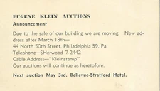 US 1947 Auction Moving Advertising Postal Stationery Card #UX27 Federalburg MD