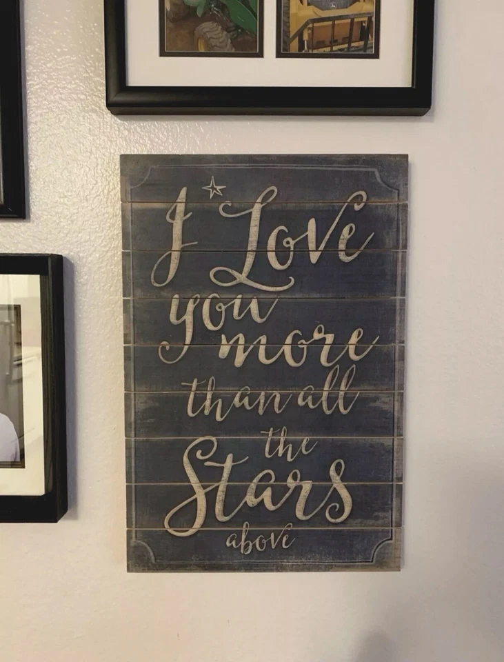 I Love You More Than All The Stars Above Wood Slat Hanging Sign - Image 2 of 4
