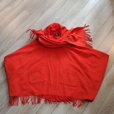 Maura Claudia Strater One Size Orange Poncho Jacket