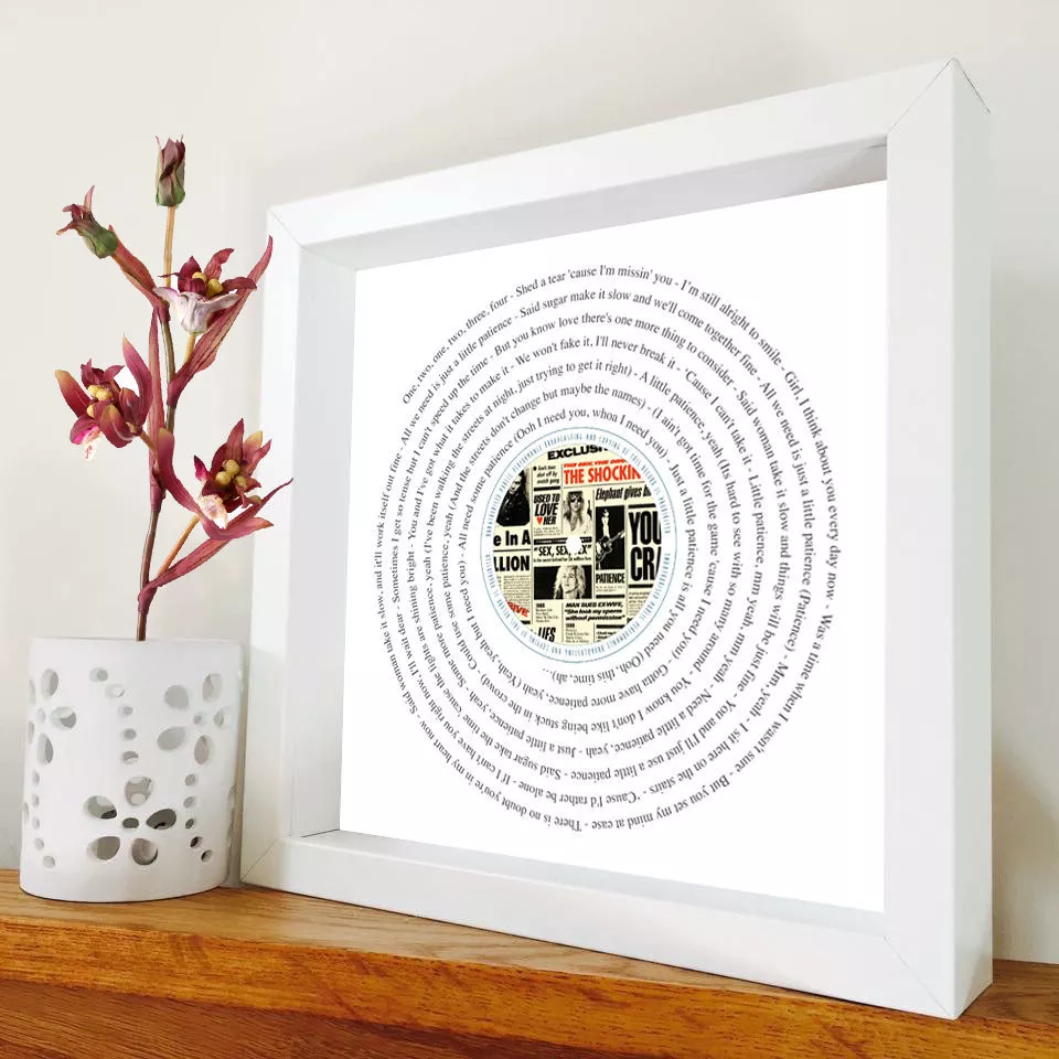 Take That Patience Song Lyric Vintage Music Wall Art Print - Song Lyric  Designs