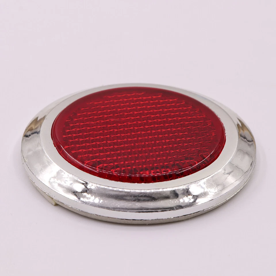 4x Pegatina Reflectante Reflector Redondo Cromo Adhesivo Rojo Caliente Coche Motocicletas Foto 3 de 4