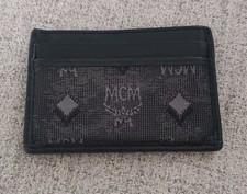 MCM Aren Card Case in Vintage Monogram Jacquard-Black-used