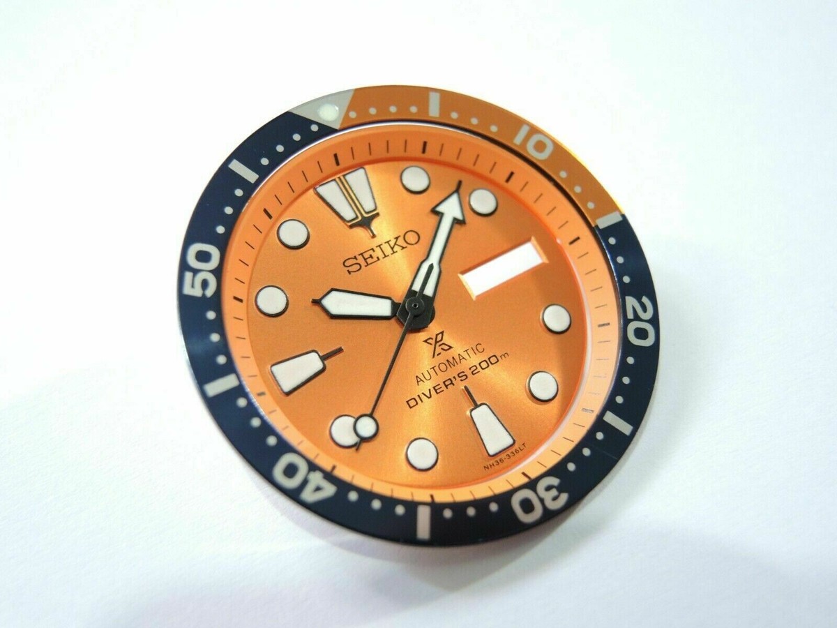 NEW ORANGE NEMO DIAL, HANDS, INSERT LARGE DIVERS SKX011J /SKX007