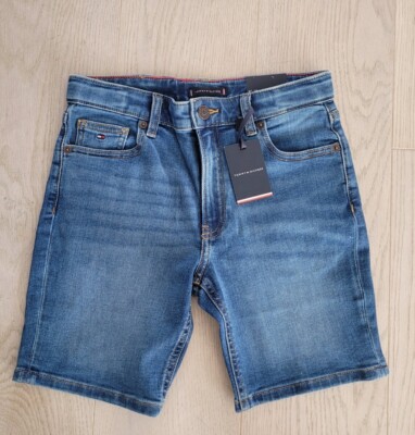 TOMMY HILFIGER Jungen Jeans  Bermuda Shorts Gr. 140 (10 J) Stretch Blau Tapered 