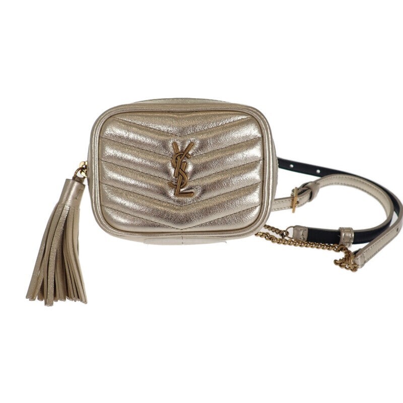 Borsa a tracolla Saint Laurent Babylou catena marsupio 2WAY pelle oro donna TGIS