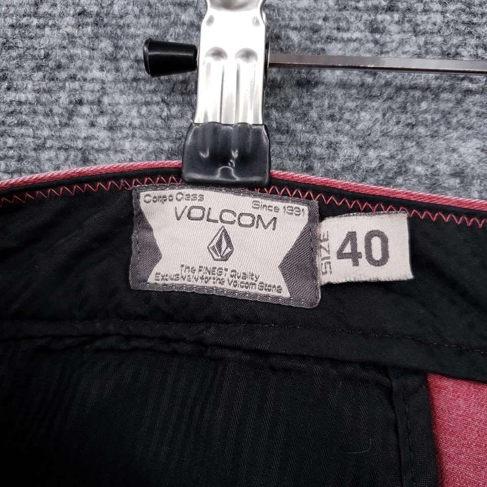 Volcom Shorts Mens 40 Red Bermuda Mid-Rise 10" Flat Front Denim Casual Outdoor - Image 3 of 4