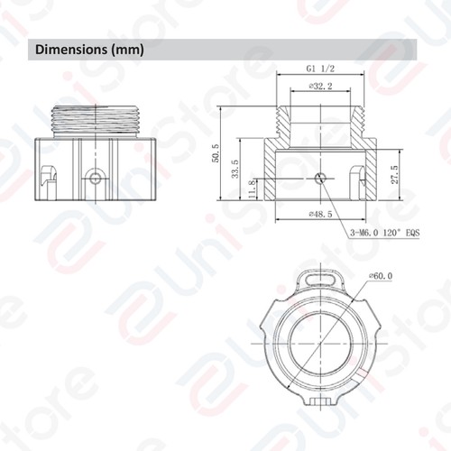 Dahua PFA114 Wall Mount Bracket Adapter for Select Network & HD-CVI PTZ Camera - Picture 7 of 7