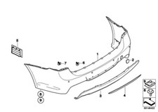 ORIGINAL BMW 3er E90 E91 & LCi M Paket Blende Diffusor hinten NEU! 51128040152