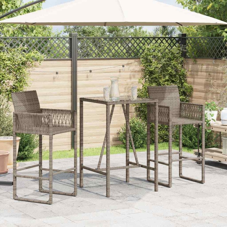 Outdoor Bar Table Grey 70x70x110 cm Poly Rattan vidaXL eBay