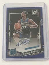 2023-24 Donruss Choice Rated Rookie Blue Signatures #273 Leonard Miller /49 (RC)