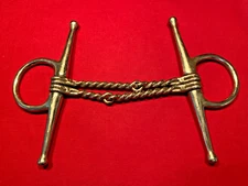 English Horse Full Cheek Snaffle Bit 5" Twisted Wire Mouth Stainless Steel