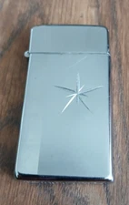 Scripto U.S.A. Butane Silver Lighter with Star Emblem VTG