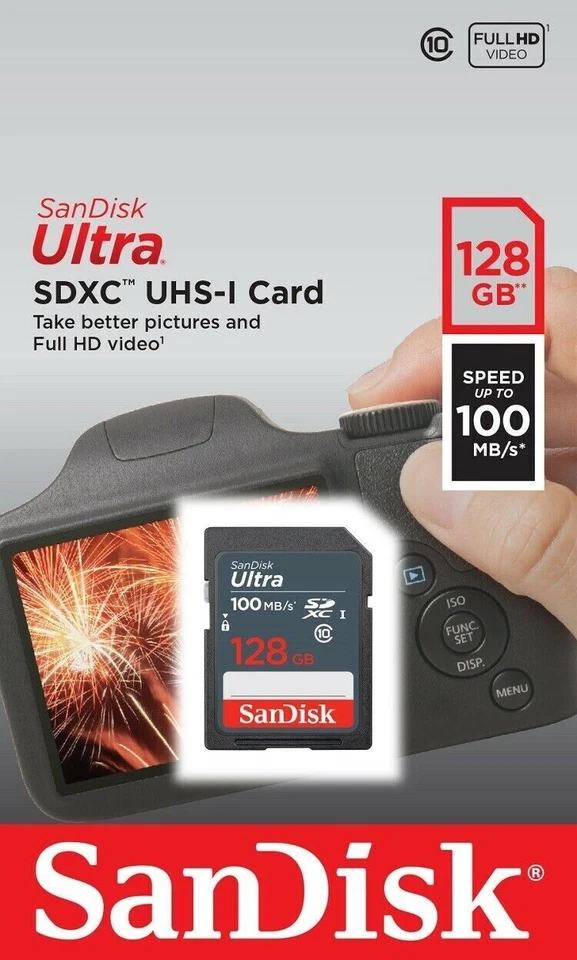 SanDisk SD Ultra 100MB/s 32GB 64GB 128GB 100MBs SDHC SDXC C10 Card LOT - Image 4 of 4