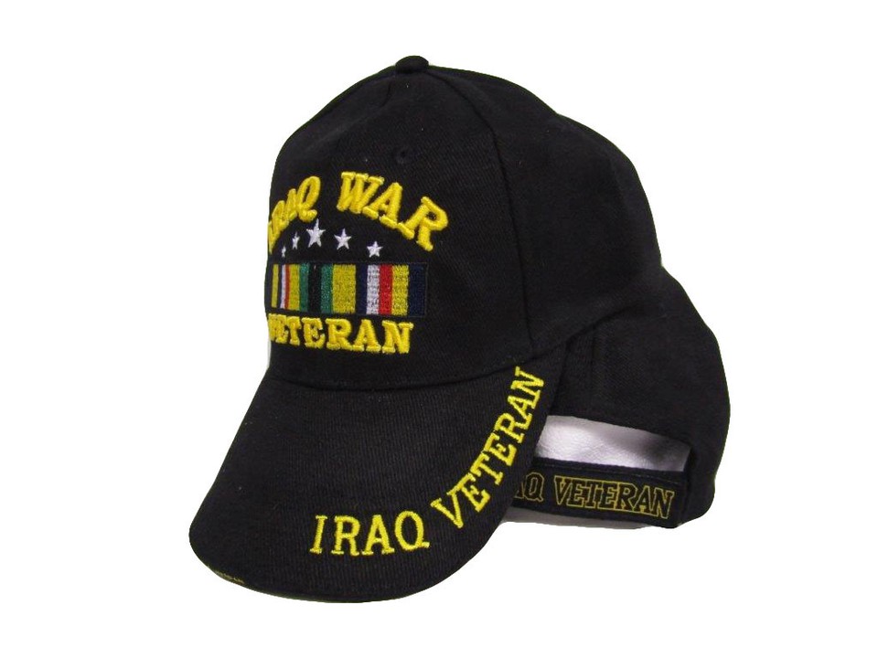 Iraq War Veteran Ribbon Baseball Cap – Embroidered Military Hat With Hook & Loop