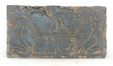 Rare Egyptian Stela of Mummy Mummification Ritual With Anubis, Isis and Nephthys