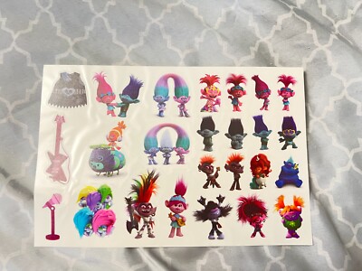 2- set Tattoo Stickers Waterproof Trolls Kids Event Supplies Sticker Kids
