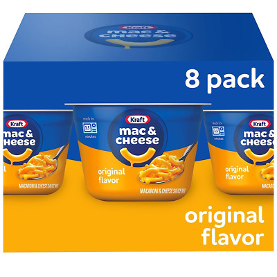 New Kraft Original Mac N Cheese Macaroni and Cheese Cups 8 ct Box