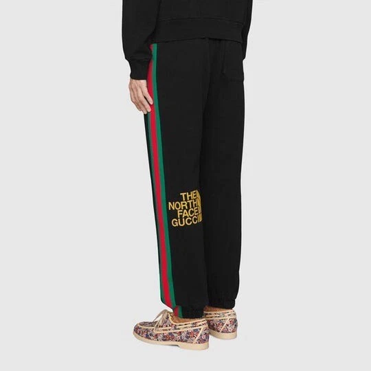 Gucci x The North Face Black Stripe Logo Print Sweatpants Jogger Sz XL NWT 1600