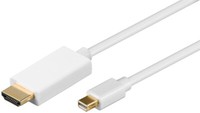 10X Goobay 52861 Mini Displayport/Hdmi™ Adapterkabel 1.2, Vergoldet, 2 M, Weiß -