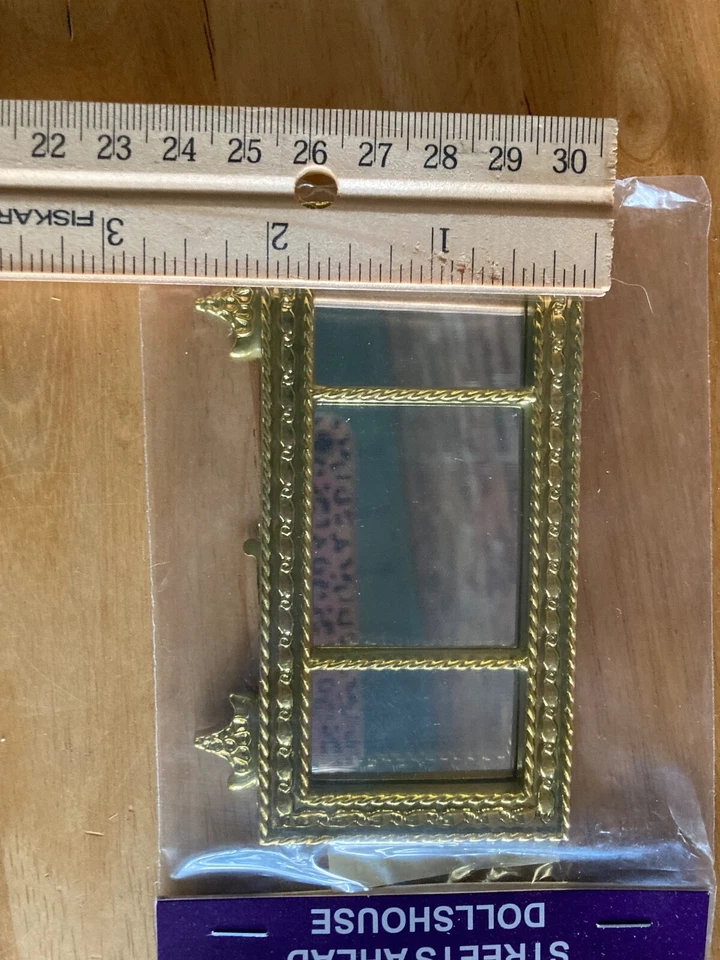 Espejo de paisaje manto francés dorado brillante miniatura para casa de muñecas nueva escala 1:12 Foto 3 de 3