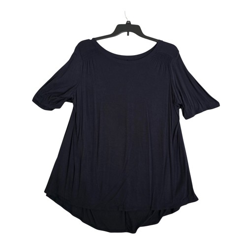 Camiseta Lane Bryant Max Swing Manga Perfecta Cuello Barco 26/28 Pliegues de Hombro - Negra - Imagen 2 de 5