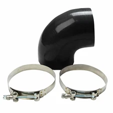 4" 90 DEGREE ELBOW TURBO/INTAKE PIPING SILICONE COUPLER BLACK HOSE 102MM+T-CLAMP