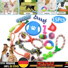 15 Stk Hunde Spielzeug Set Kauspielzeug aus Seil Interaktives Pet Dog Welpen DE