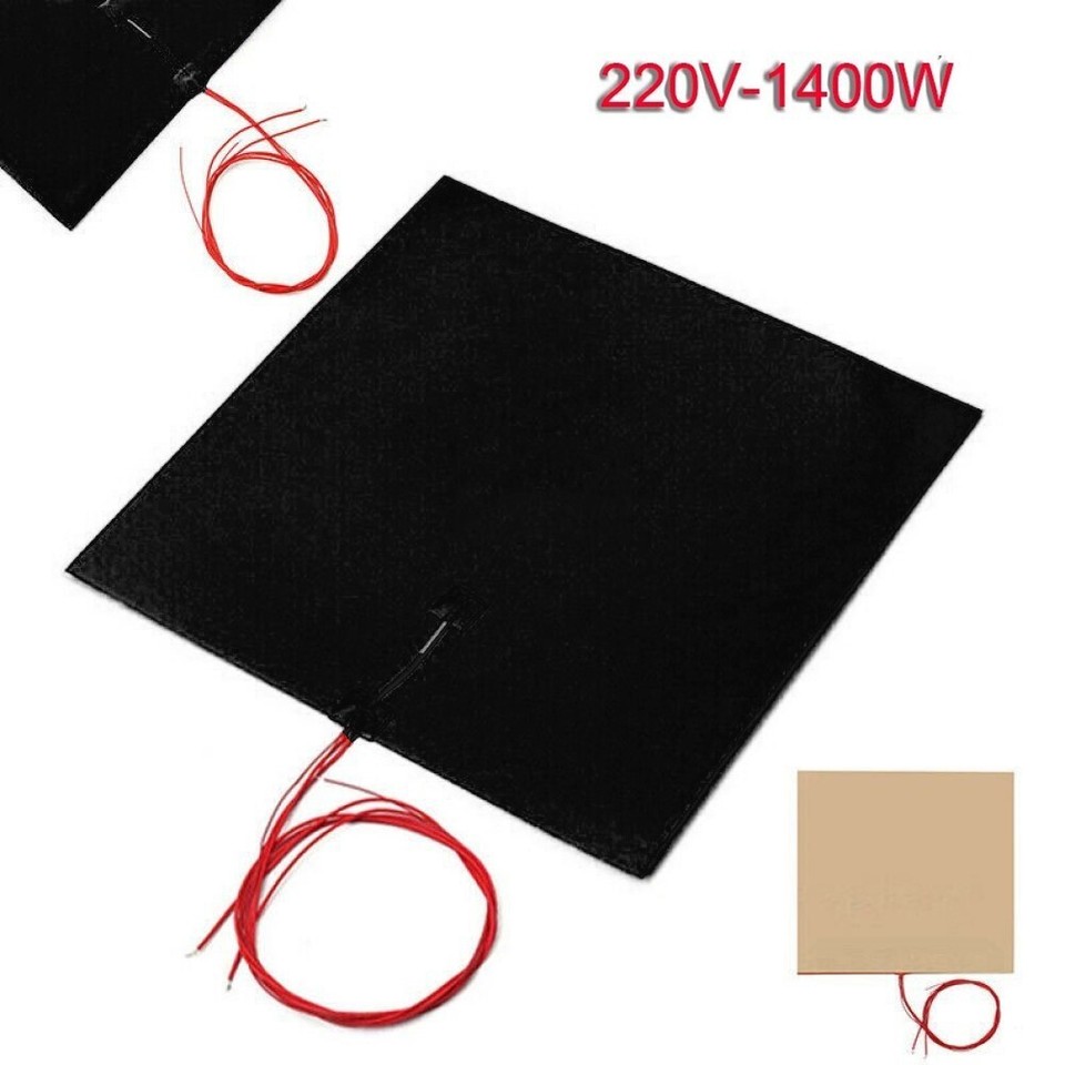 1*Heating Pad 1400W Silicone Heater Mat Pad Fits For Printer Heated Bed