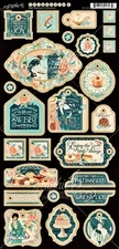 Graphic45 CAFE PARISIAN (26PC) CHIPBOARD ACCENTS scrapbooking PARIS