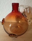 Vintage Amber to Orange Hand-blown Glass Bottle Fish Hallmark  — photo 3