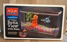 Aqua Culture Betta View Half Gallon Fish Tank with Base NEW  (10x3.5x6.25")