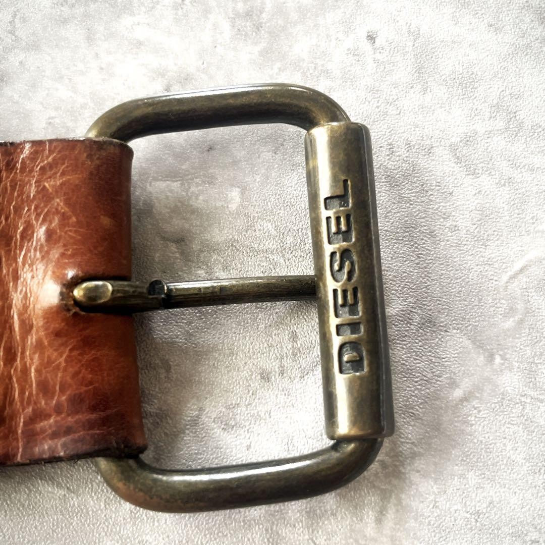 Diesel Men Genuine Leather Belt Studs 90S Grunge Y2K Punk