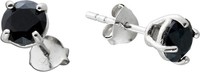 Spinell Ohrstecker Silber 925 Schwarze Natur Edelsteine