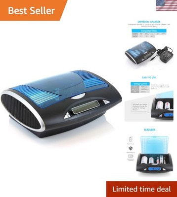 Smart Battery Charger for NIMH/NICD AA/AAA/C/D/9V Batteries, LCD Universal Re...