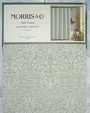 NEW William Morris & Co Shower Curtain 100% Cotton Snakeshead Design 72" x 72"