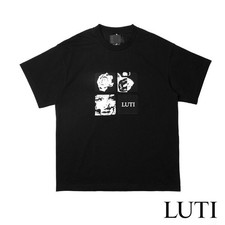 LUTI LOVE SQUARED Short-Sleeve Knit T-Shirt / Black