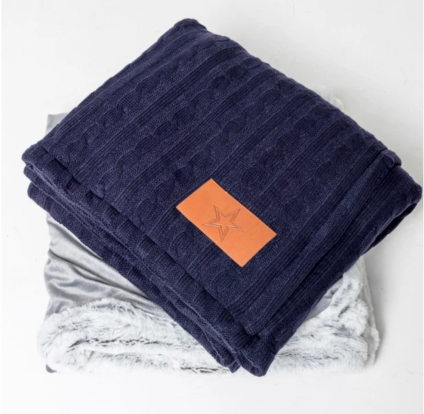 Cobertor de arremesso Dallas Cowboys 2x camadas malha cabo Sherpa 47,5" x 60,5" - Imagem 2 de 3